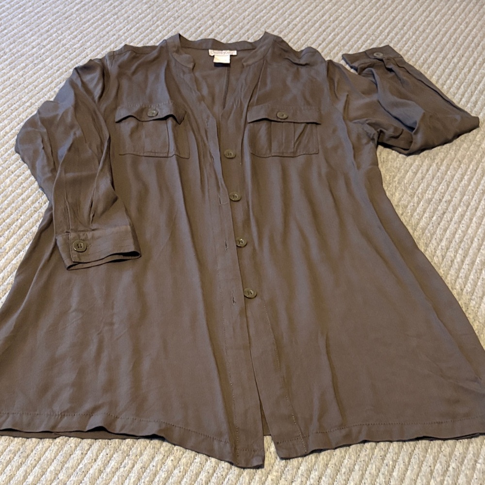 through the country door Brown Button-Up Shirt size L